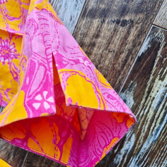 Lilly Pulitzer Resort Fit Elephant Floral Capri Pants Zip Pink Orange - Picture 6 of 13